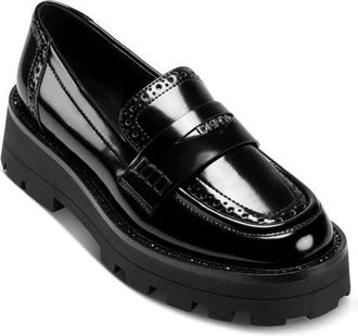 DKNY Sahana Platform Penny Loafer in Black at Nordstrom, Size 8.5