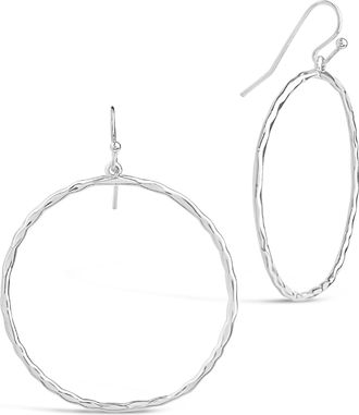 Sterling Forever Circle Dangle Earrings-Rose Gold