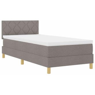 vidaXL Cama Tipo Box Spring Con Colch&oacute;n Taup&eacute; 100 X 200 Cm Tela Vidaxl