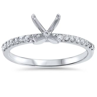 Pompeii3 1/5ct Diamond Ring Setting 14K White Gold Size Selectable