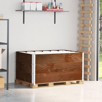 vidaXL Paretali per Pallet 3pz Marroni 120x80cm Legno Massello di Pino vidaXL