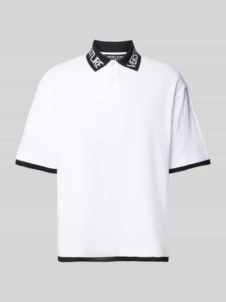 Versace Jeans Couture Poloshirt mit Label-Print in Weiss, Gr&ouml;&szlig;e XL