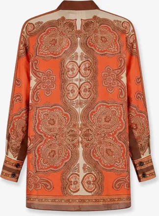 Zimmermann Womens Shirt Mahon Dolman Brown Silk