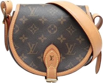 Louis Vuitton Pre-owned Tambourin Cross Body Bag - Dames - Vintage Schoudertas - Bruin - ONE Size - Leer - Vintage