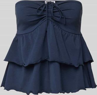 Review Bandeau-Top im Stufen-Look mit Schn&uuml;rung in Dunkelblau, Gr&ouml;&szlig;e XL