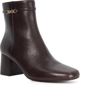 Dune London Womens Ladies Oaklee - Leather Block Heel Ankle Boots - Brown - Size UK 6
