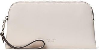 Kate Spade New York halo leather medium wristlet in Cream at Nordstrom