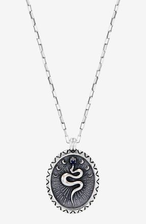 Dower & Hall Mens Snake Talisman Necklace in Sterling Silver at Nordstrom, Size 22