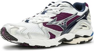 Mizuno Wave Rider 10 Shoes White/Dark Purple : Mens 10.5 - Womens 12 Medium, Leather/Synthetic/Textile