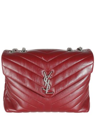 Saint Laurent Red Leather Medium Loulou Chain Bag (Authentic Pre-Loved)
