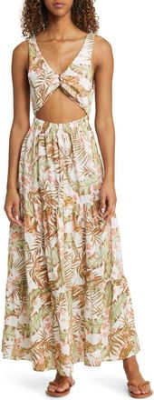 Rip Curl La Quinta Floral Smocked Maxi Dress in Off White at Nordstrom, Size X-Small
