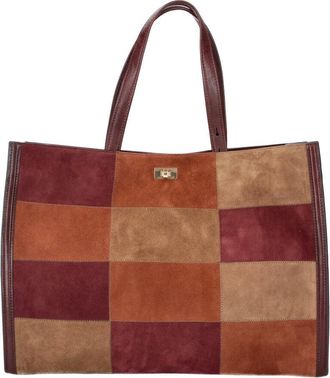 Anya Hindmarch Brown Mortimer Patchwork Suede Tote Bag