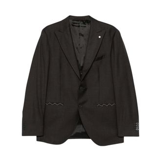 Luigi Bianchi Mantova Traje de un solo pecho - Jackets - Hombre - Marr&oacute;n - 2XL