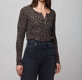 Splendid Leo Forever Henley Top In Leopard Print