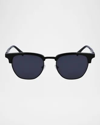 Ferragamo Men & apos;s Timeless Acetate-Metal Square Sunglasses