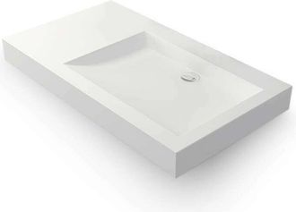 Ambra Ambra - Lavabo de pared negro de 80 cm en Solid Surface - Passoa ii d