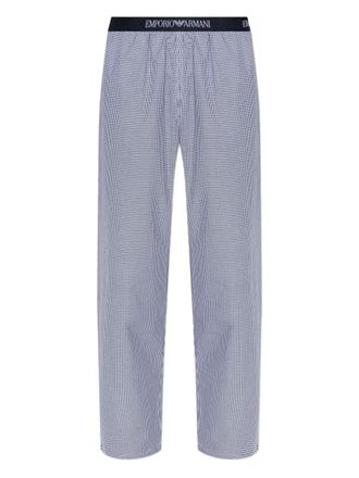 Emporio Armani gingham-check trousers - Blue