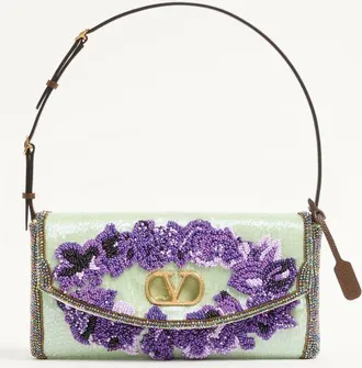 Valentino Garavani Borsa Piccola A Spalla Valentino Garavani DeVain Ricamata Donna MENTA/VIOLA UNI