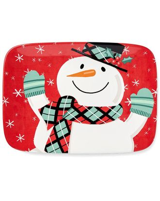 Certified International Christmas Whimsy Snowman Rectangular Platter