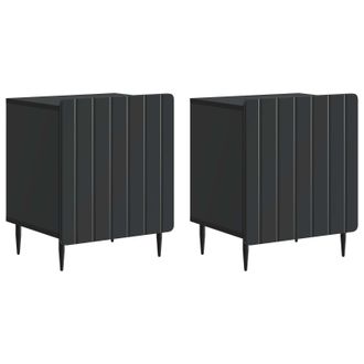 vidaXL Armario De Noche 2 Pcs Negro 43 X 34,5 X 52 Cm Vidaxl