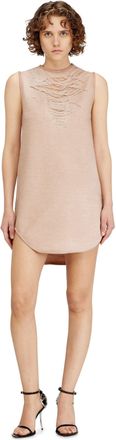 Diesel Short dress in devor&eacute; sweatshirt fabric - Dresses - Woman - Pink