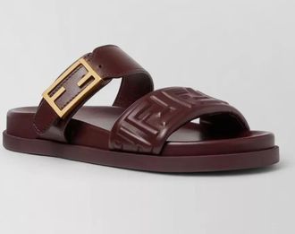Fendi leather flat slides