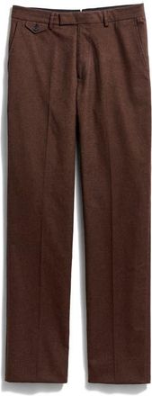 Billy Reid Flat Front Cotton Flannel Dress Pants in Chocolate Heather at Nordstrom, Size 33