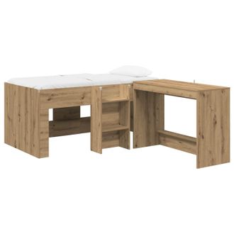 vidaXL Cama Alta Para Ni&ntilde;os Con Escritorio 2 Uds. Roble Artisan Vidaxl