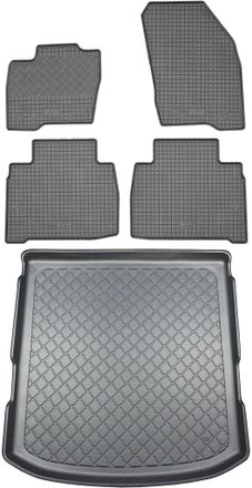 OEM Ford Galaxy Iii Van (5 Puertas) Desde Septiembre De 2015. Juego: Alfombrillas De Goma Para Coche + Alfombrilla Para Maletero
