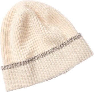 Portolano Lurex Ribbed Cashmere Beanie