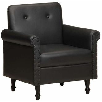 vidaXL Sill&oacute;n Butaca De Cuero Aut&eacute;ntico Negro Vidaxl