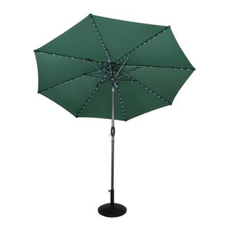 MonsterShop LED Tilt Parasol 2.7m With Tilt Base - Green