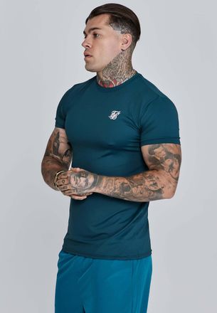Siksilk T-Shirt SIKSILK Siksilk T-Shirt Muscle Fit T-Shirt, Herren, Gr. L, gr&uuml;n, Obermaterial: 95% Polyamid PA. 5% Elasthan EL., Shirts T-Shirt