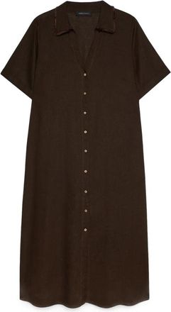 Fiorella Rubino Shirt Kleedjes - Dames - Shirt Kleedjes - Bruin - 2XL - Linnen - Kleedjes