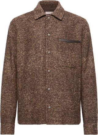 Moncler Moncler Check Jersey Shirt Jacket, Men, Brown, Size: L