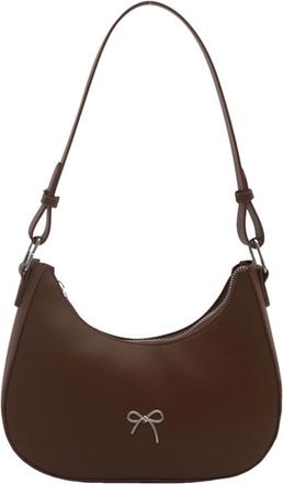 Generic Crescent Shoulder Bag PU Leather Hobo Handbag Trendy Clutch Bag Y2k Tote Bag Purses Underarm Purse for Women Girls (Brown)