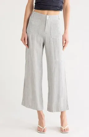 Young Fabulous & Broke Marlie Rail Road Stripe Crop Pants in Charcoal at Nordstrom Rack, Size Medium