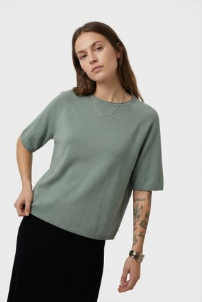 Only Carmakoma Rundhalspullover ONLY CARMAKOMA CARLOYAL LIFE 2/4 O-NECK PULLOV KNT NOOS, Damen, Gr. M, chinois gr&uuml;n detail:melange, Strick, Obermaterial: 80% Polyest