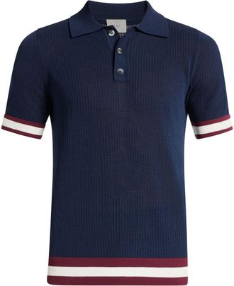 CH&Eacute; Studios stripe-detailing polo shirt - men - Cotton - M - Blue