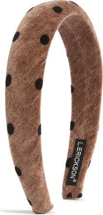 L. Erickson Mari Polka Dot Padded Headband in Brown at Nordstrom
