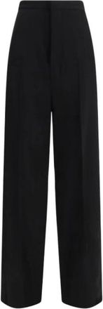 Balenciaga Katoenen Wijde Broek - Dames - Wijde Broeken - Zwart - 3XS - Katoen - Broeken