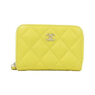 Chanel Yellow Grained Calfskin Coin Purse/Coin Case (Pre-Owned)