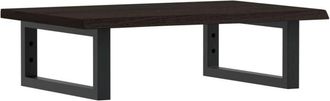 vidaXL Basin Shelf Wall Mounted Steel and Solid Wood Oak Vidaxl