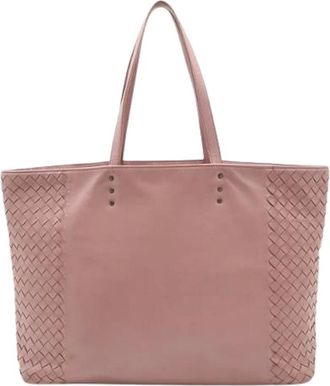 Bottega Veneta Pre-owned Tote Bags, female, Pink, Size: ONE SIZE Pre-owned Leather Tote Bag