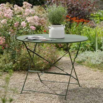 Garden Trading Rive Droite Bistro Dining Table Large Thistle Green 90cm Outdoor
