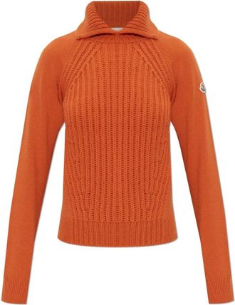 Moncler Trui met kraag - Dames - Coltruien - Oranje - M - Wol - Truien & Vesten