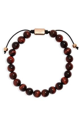 Clifton Wilson Mens Tigers-Eye Slider Bracelet in Brown at Nordstrom