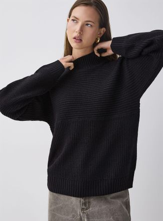 Twik Womens Two-way ribbing sweater