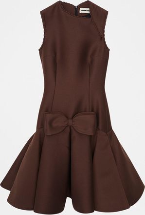 Shushu/Tong Asymmetric Satin Drop-Waist Dress