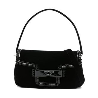 Emporio Armani Velvet shoulder bag with buckle